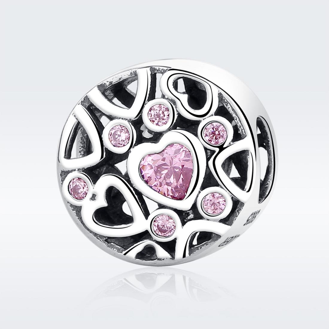 925 Sterling Silver Geometric Heart Shaped Hollow Beads For Diy Jewelry 3