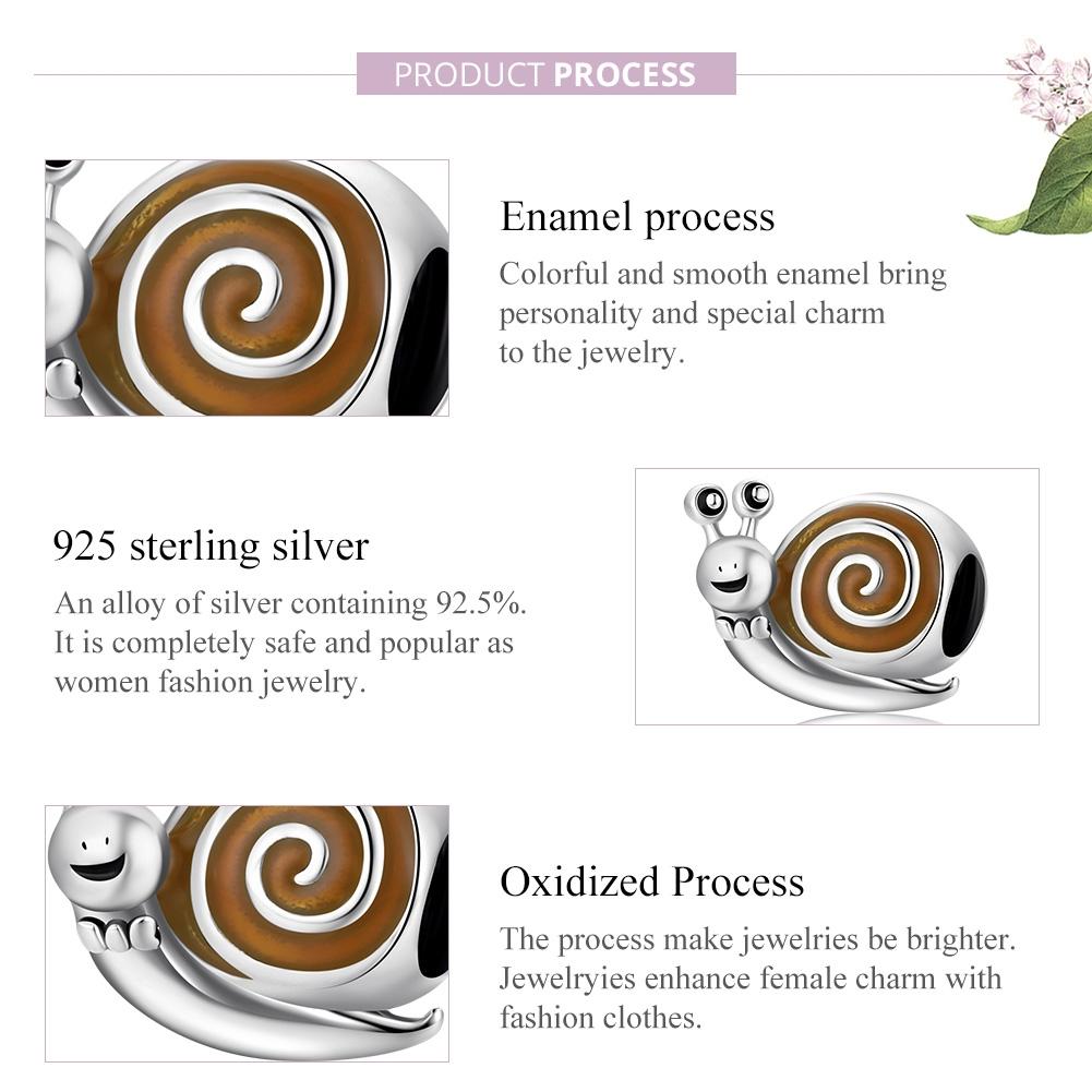 925 Sterling Silver Snail Bead Bracelet / Necklace Accessory 5