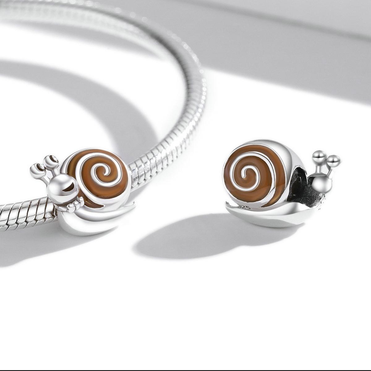 925 Sterling Silver Snail Bead Bracelet / Necklace Accessory 6