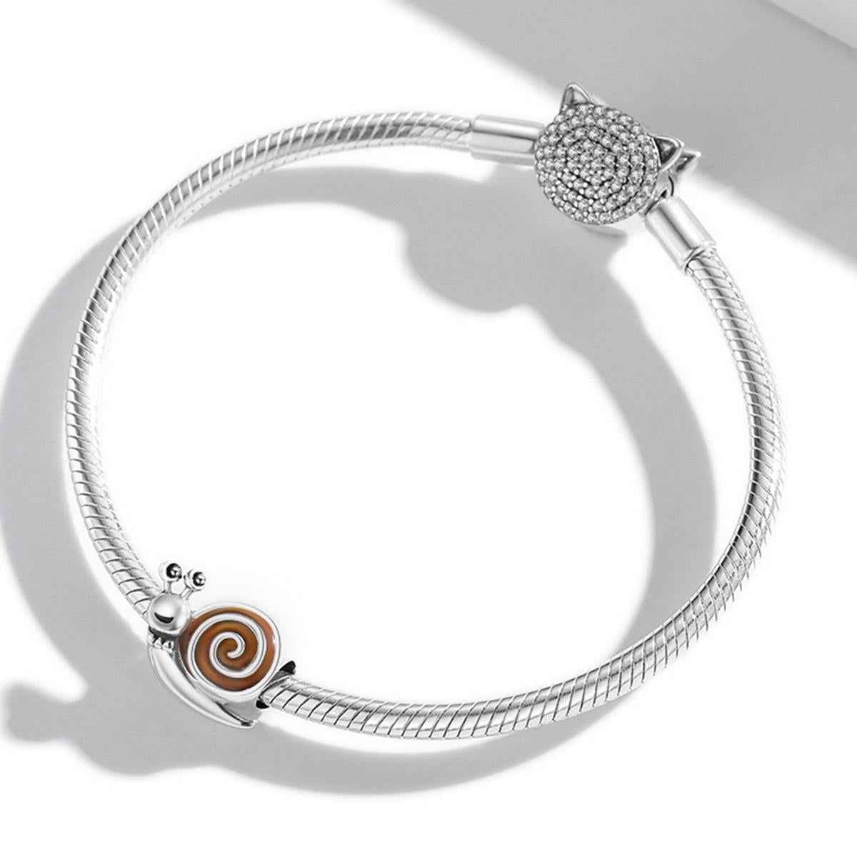 925 Sterling Silver Snail Bead Bracelet / Necklace Accessory 7
