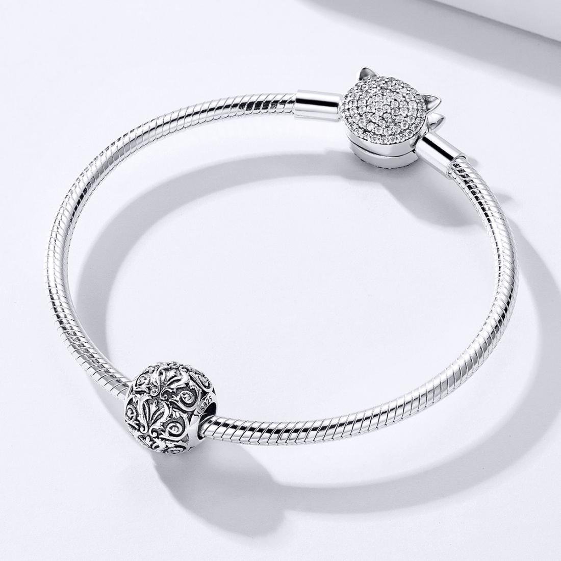 925 Sterling Silver Retro Flower Texture Beads For Diy Bracelets & Necklaces 8
