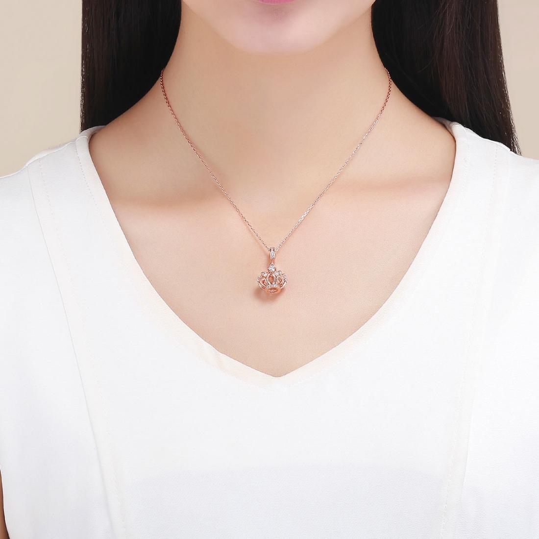 925 Sterling Silver Rose Gold Crown Pendant For Diy Necklace 9