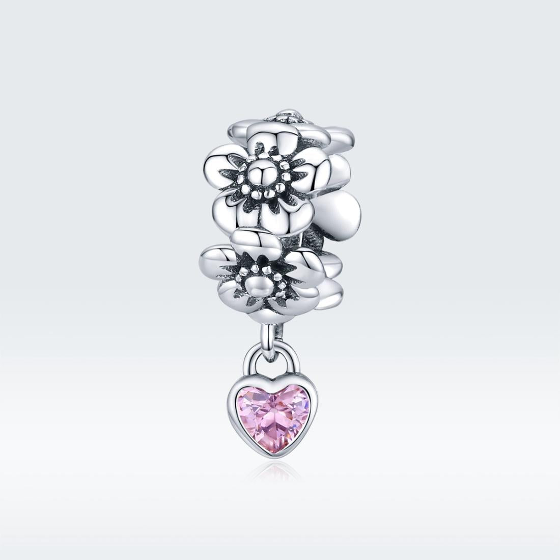 925 Sterling Silver Flower Bead Bracelet Charms 3