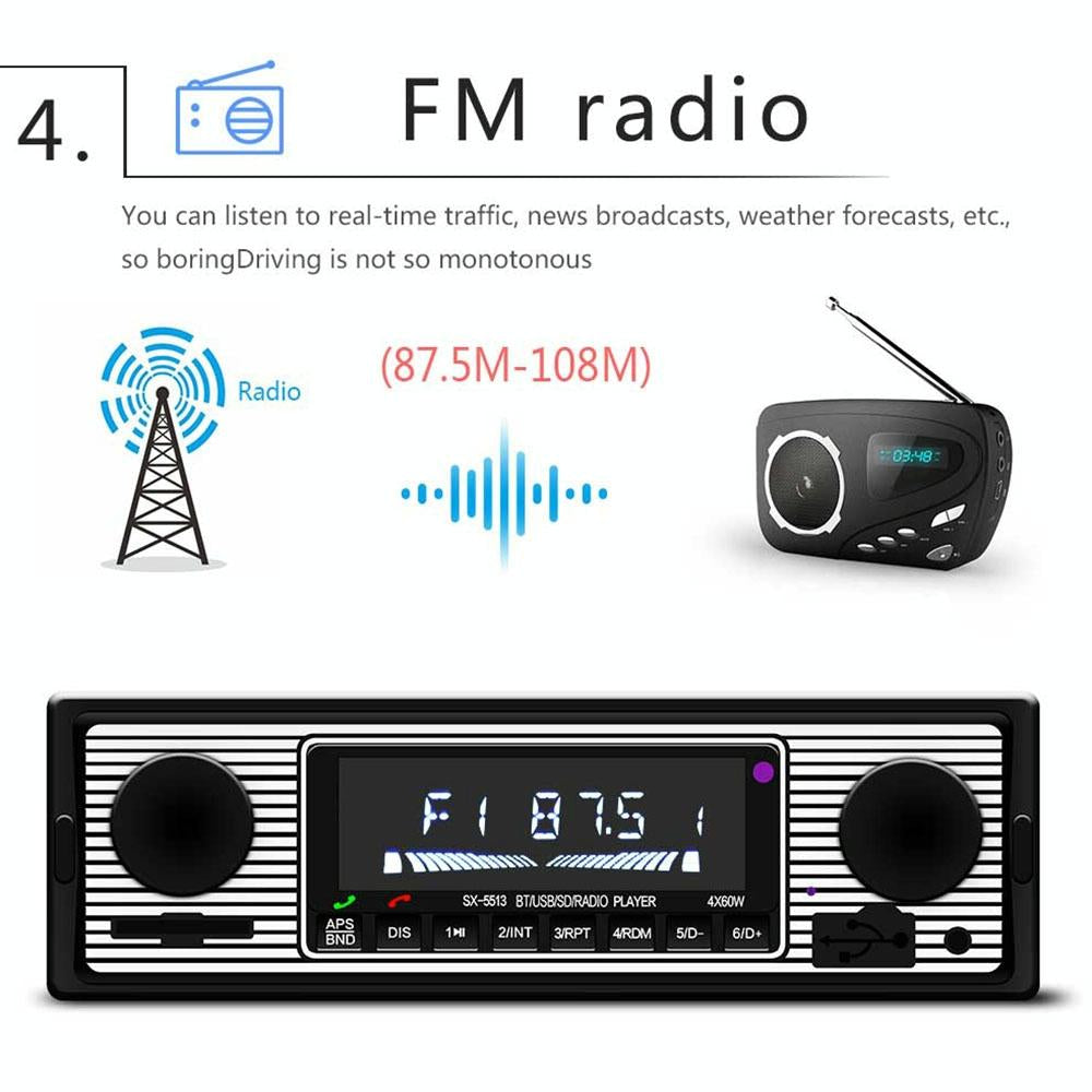 12V Car Mp3 Player With Bluetooth Fm Tf U Disk - Sx-5513 10