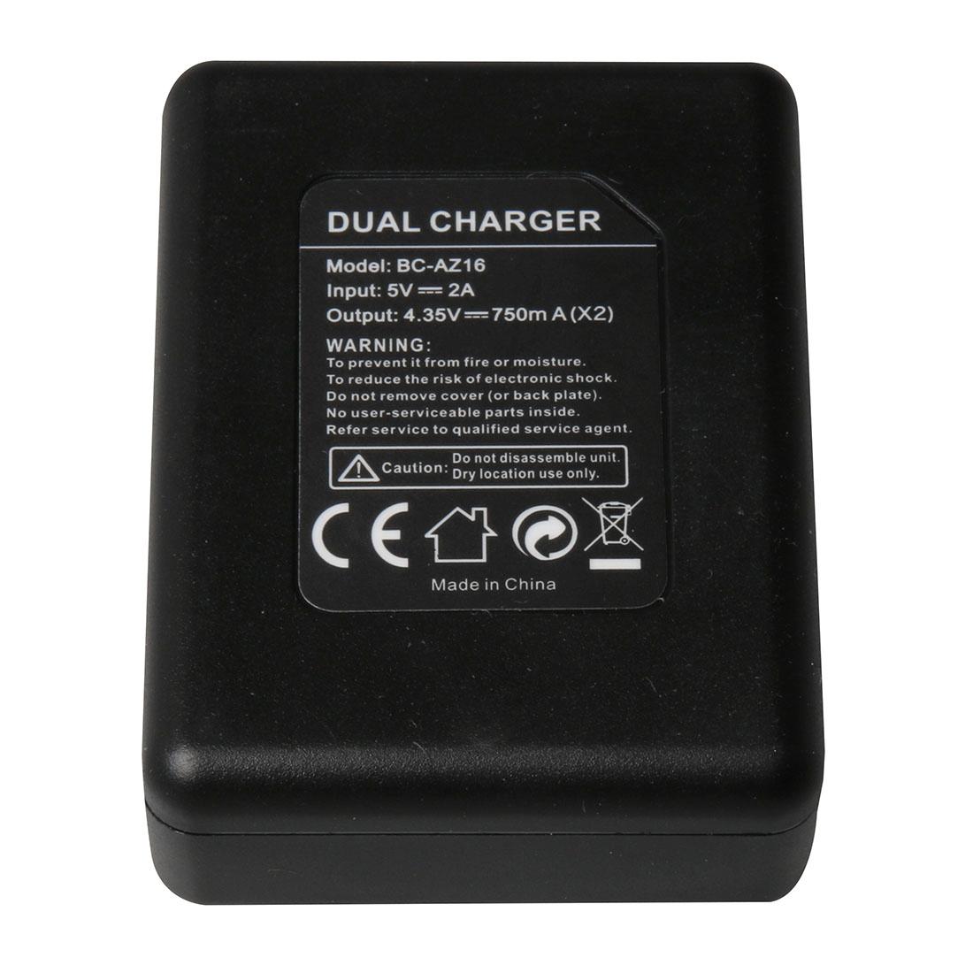 Usb Dual Battery Charger for Xiaomi Xiaoyi Ii 4k Camera 3