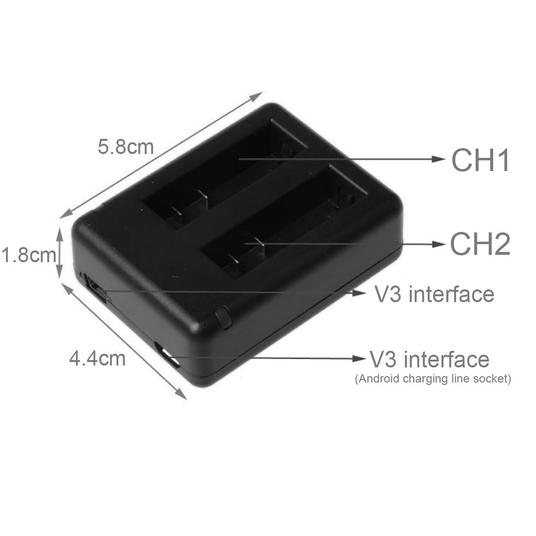 Usb Dual Battery Charger for Xiaomi Xiaoyi Ii 4k Camera 4