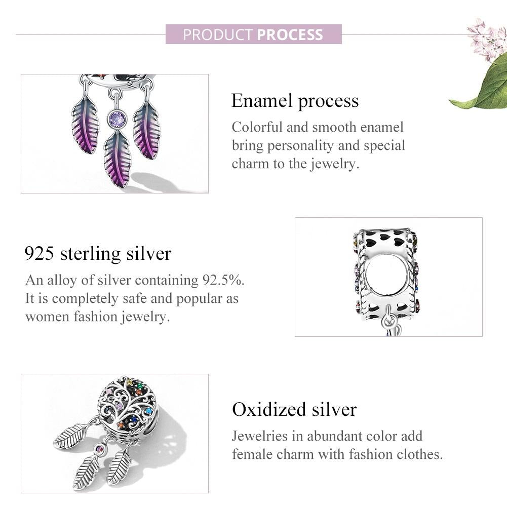 925 Sterling Silver Tree Of Life Dream Catcher Bracelet / Necklace Set 5