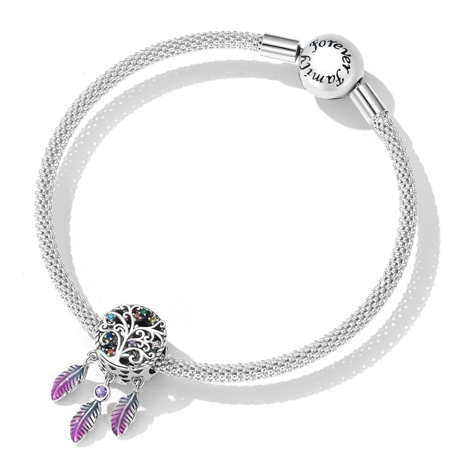 925 Sterling Silver Tree Of Life Dream Catcher Bracelet / Necklace Set 7