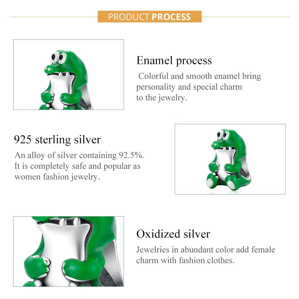 925 Sterling Silver Crocodile Beads For Diy Bracelets & Necklaces 5