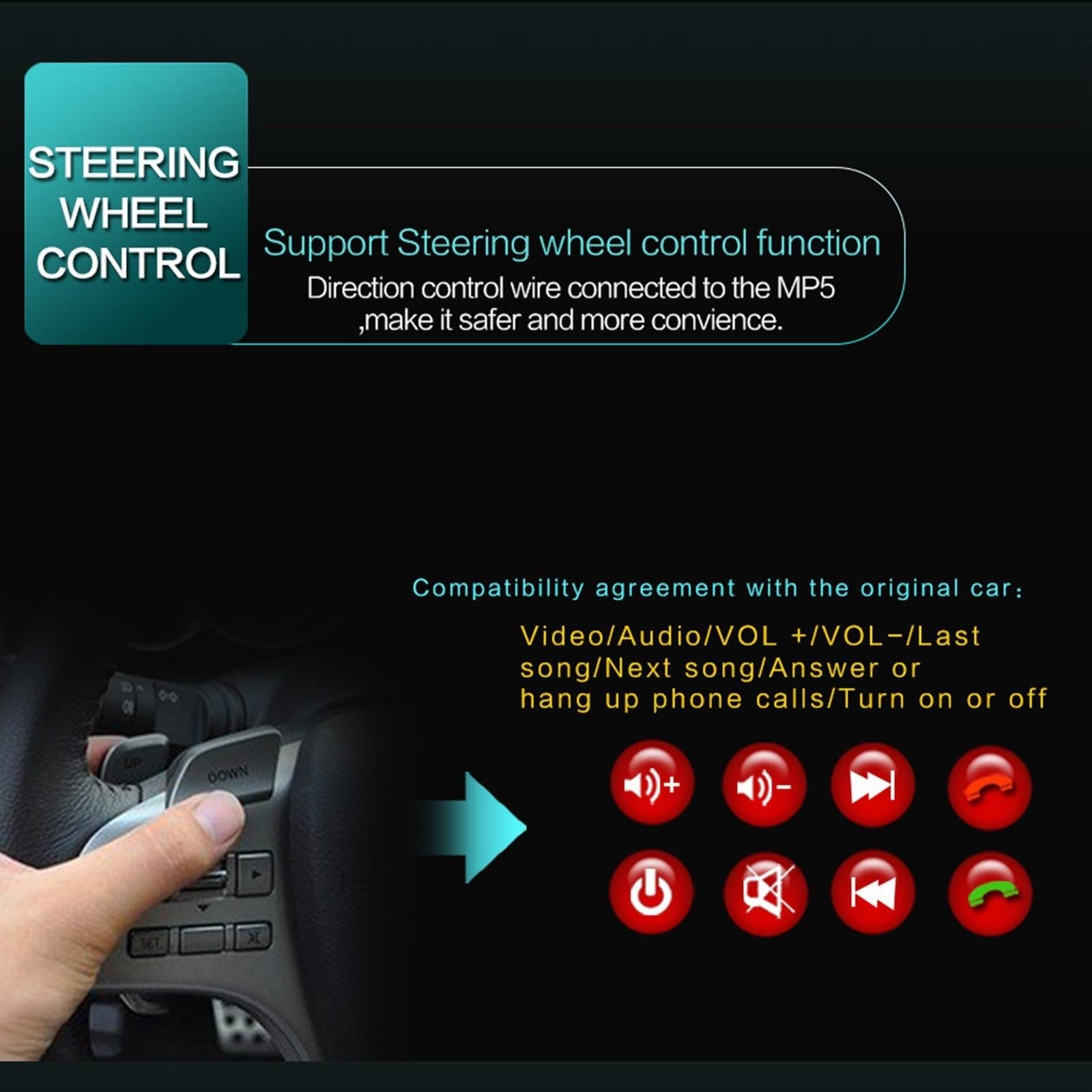 7 Inch Car Mp5 Player - Bluetooth Hands-Free Reverse 4
