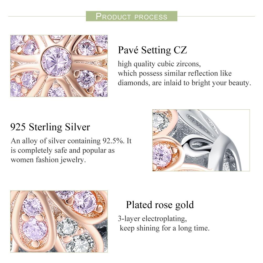 925 Sterling Silver Flower Stamen Diamond Beads For Diy Bracelets 5