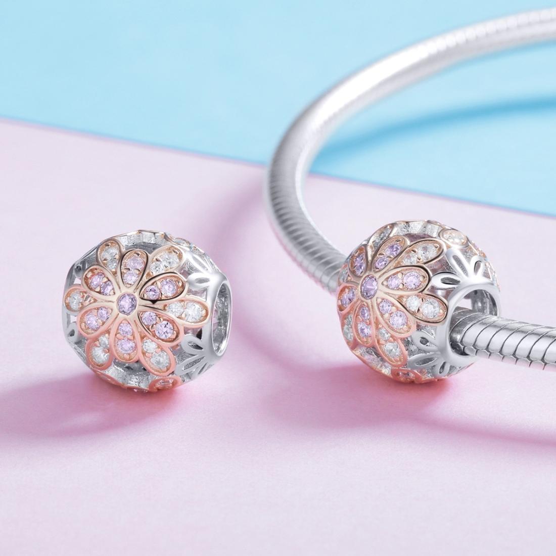 925 Sterling Silver Flower Stamen Diamond Beads For Diy Bracelets 6