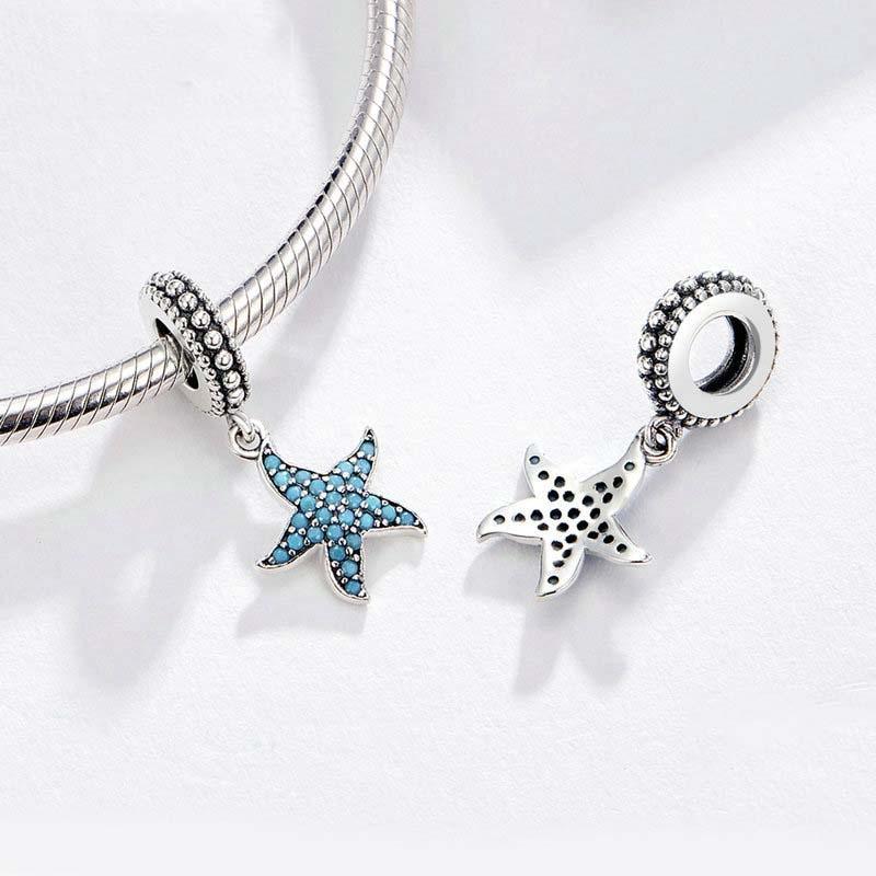 925 Sterling Silver Starfish Pendant Charm For Women'S Diy Bracelets 4