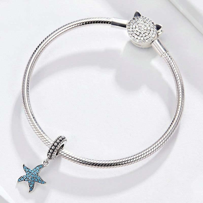 925 Sterling Silver Starfish Pendant Charm For Women'S Diy Bracelets 7