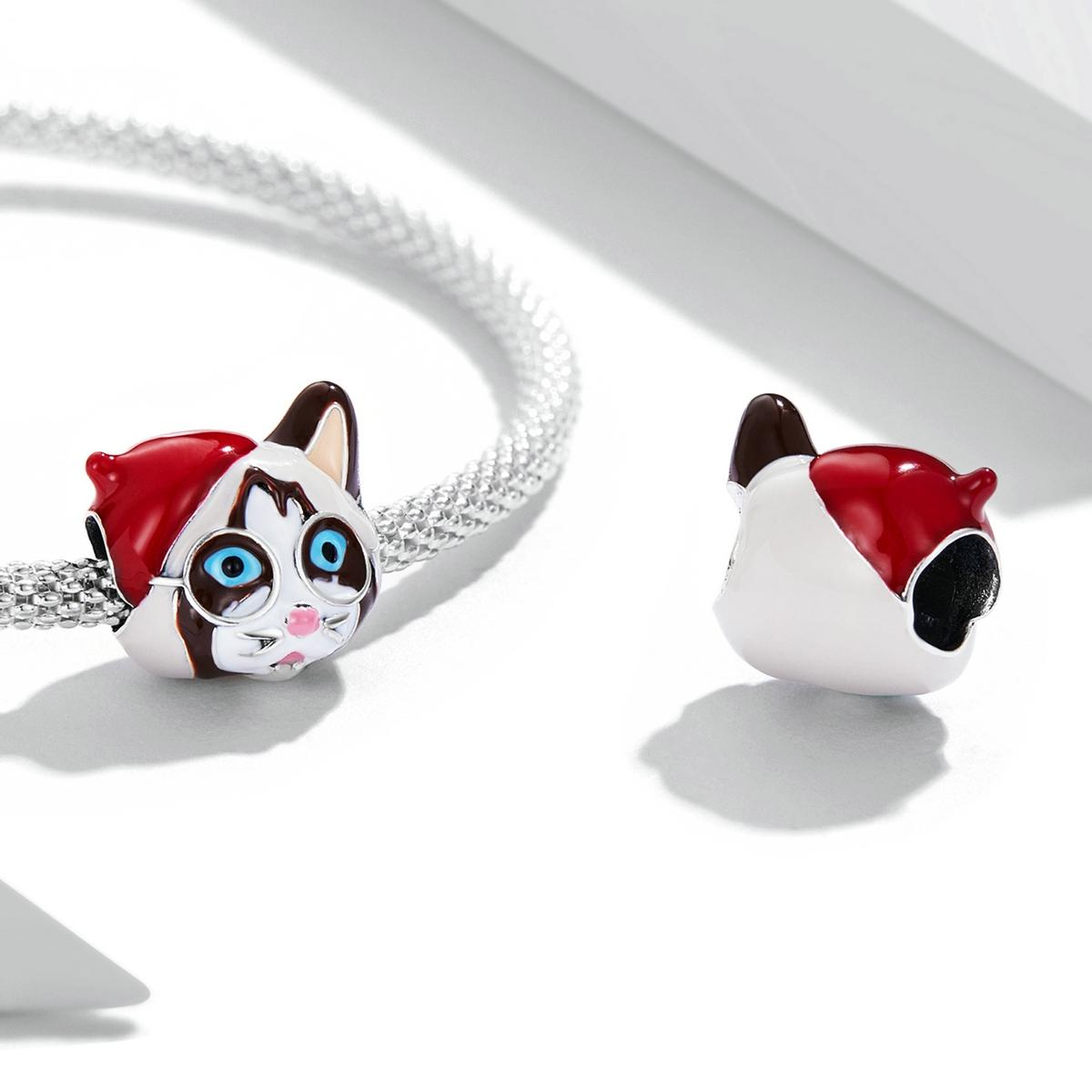 925 Sterling Silver Siamese Cat Bead For Diy Bracelet Or Necklace 6