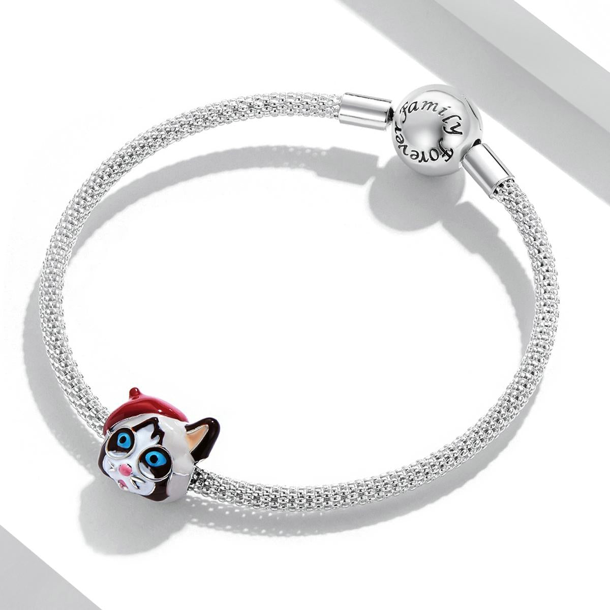 925 Sterling Silver Siamese Cat Bead For Diy Bracelet Or Necklace 7