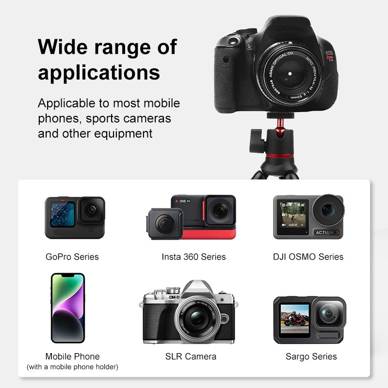 Flexible Mini Octopus Tripod with Remote for Slr Gopro Cellphone 8
