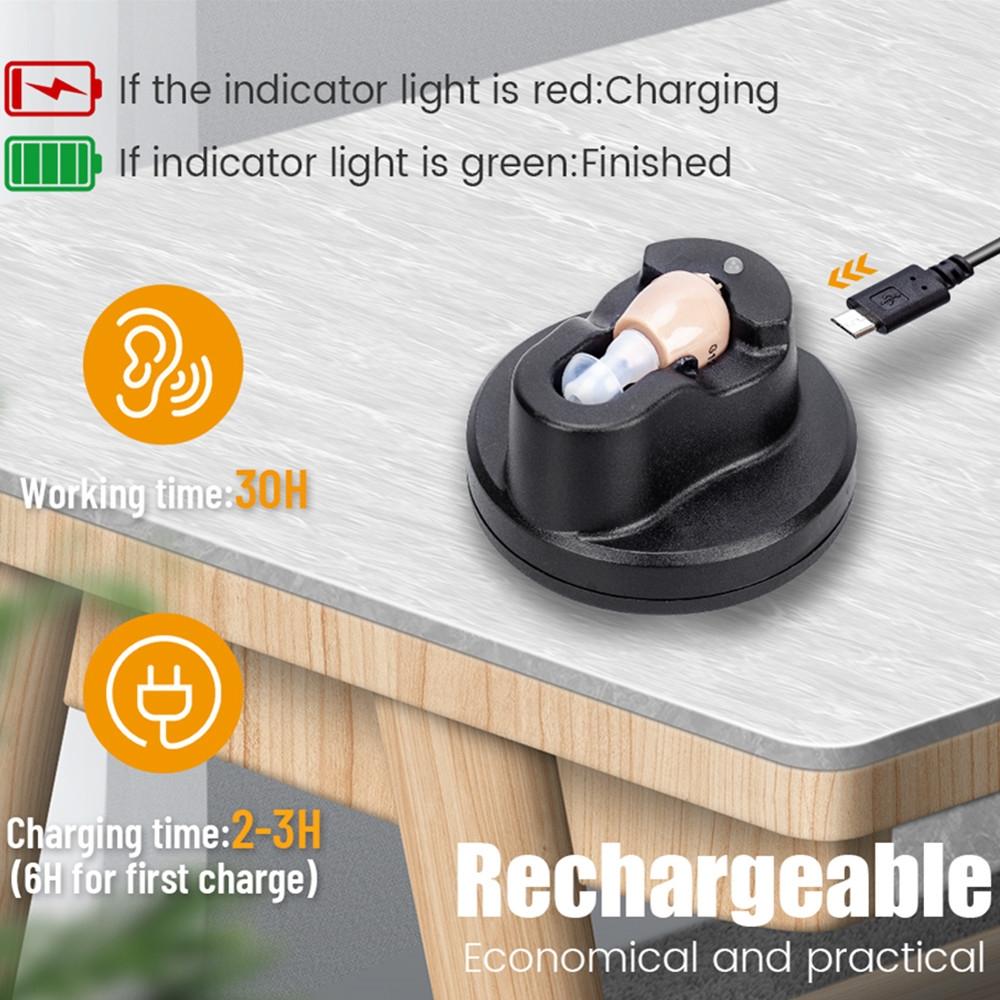 Rechargeable In Ear Sound Amplifier With Usb Charger 5