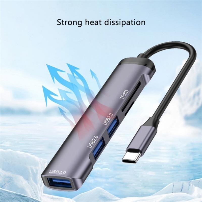 Type-C Usb Hub With Usb2.0X2 Usb3.0 And Tf / Sd Card Slots 4