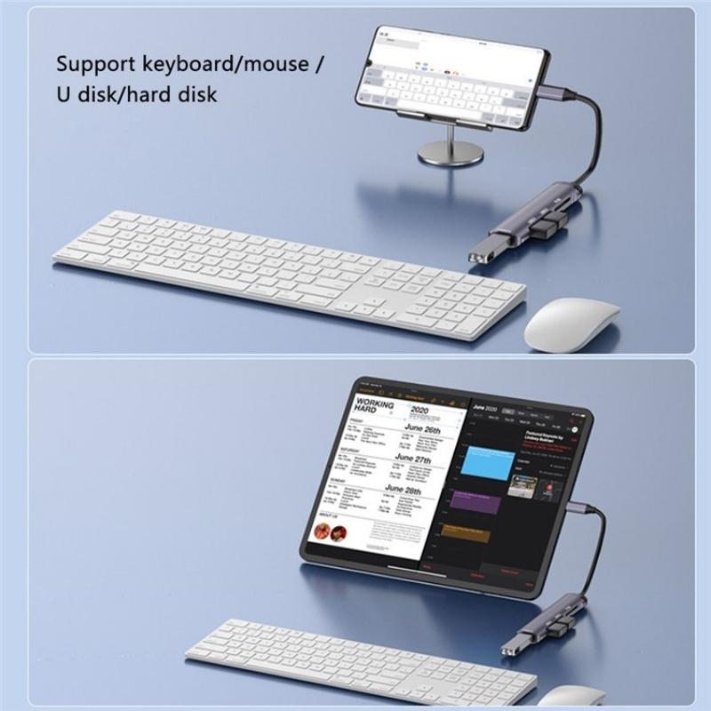 Type-C Usb Hub With Usb2.0X2 Usb3.0 And Tf / Sd Card Slots 8