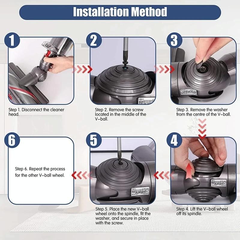 Powerful 100w Suction Head for Dyson V10 / V11 with V-ball Wheels 7