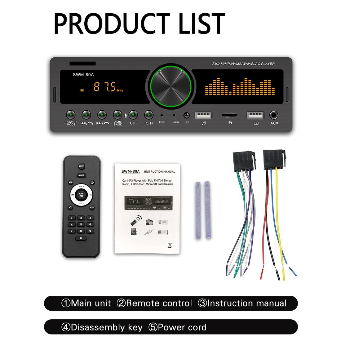 12V Car Mp3 With Fm / Am Bluetooth & Voice Assistant 6