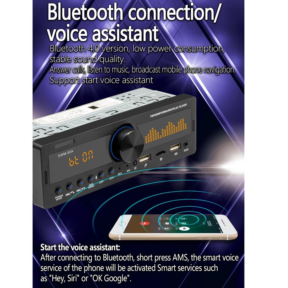 12V Car Mp3 With Fm / Am Bluetooth & Voice Assistant 12