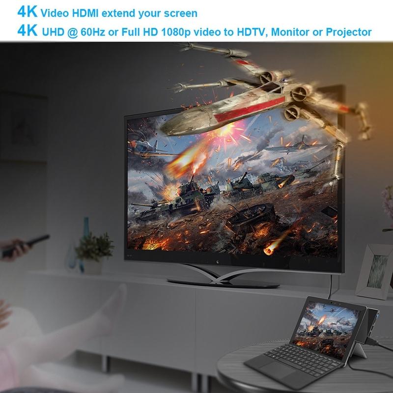 Type-C To Usb3.0 / Hdmi Hub For Surface Pro Go 6