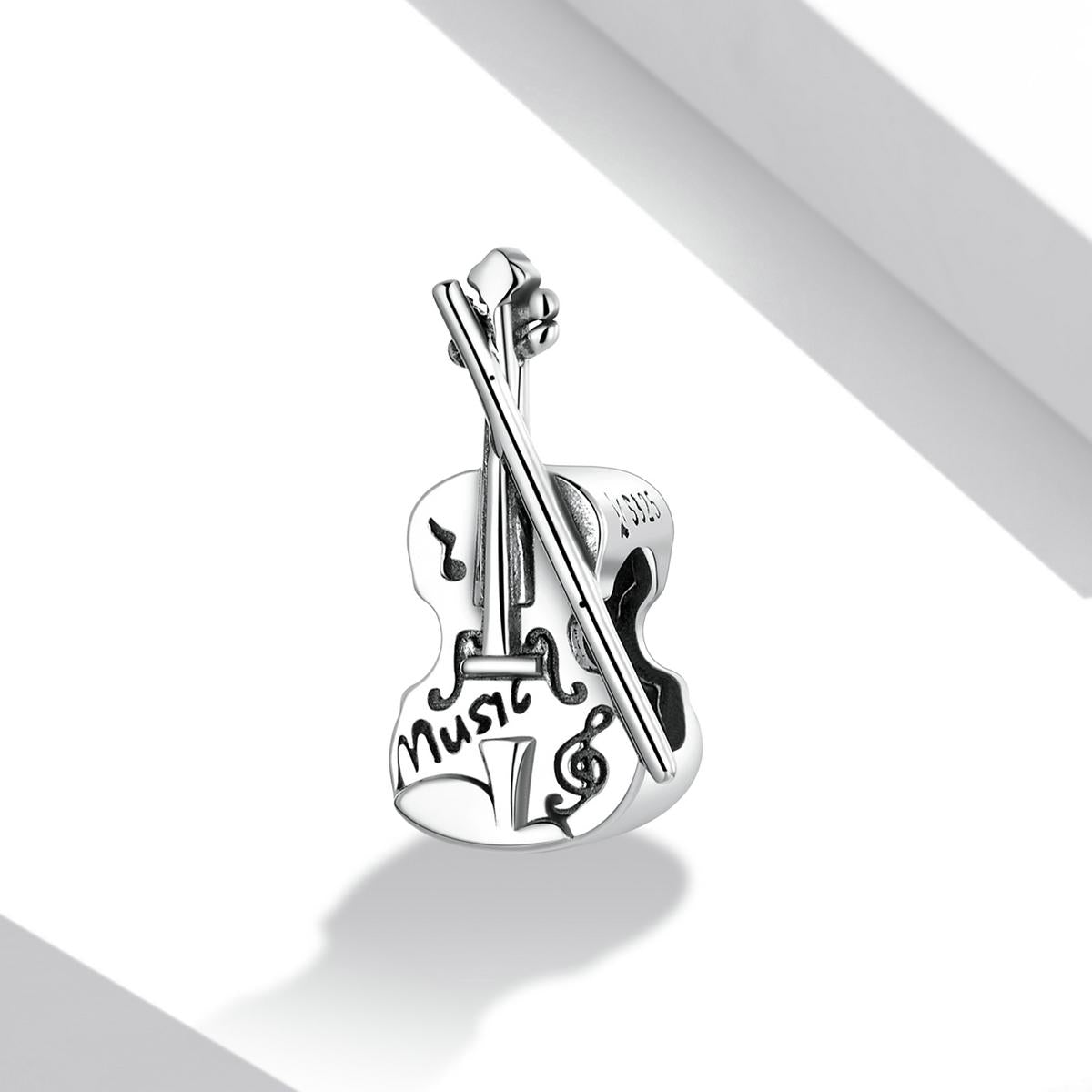 925 Sterling Silver Vintage Violin Beads For Diy Bracelets & Necklaces 3