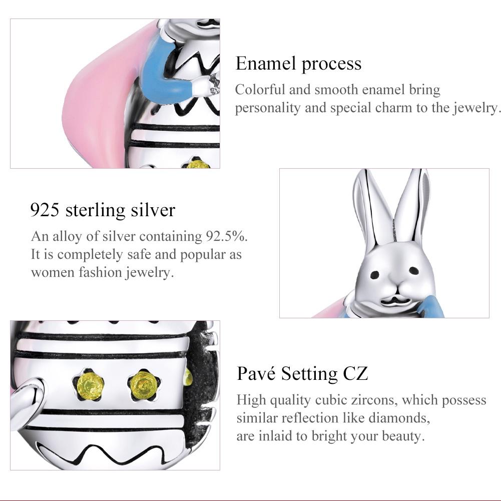 925 Sterling Silver Bunny Bead Bracelet / Necklace Accessory 6