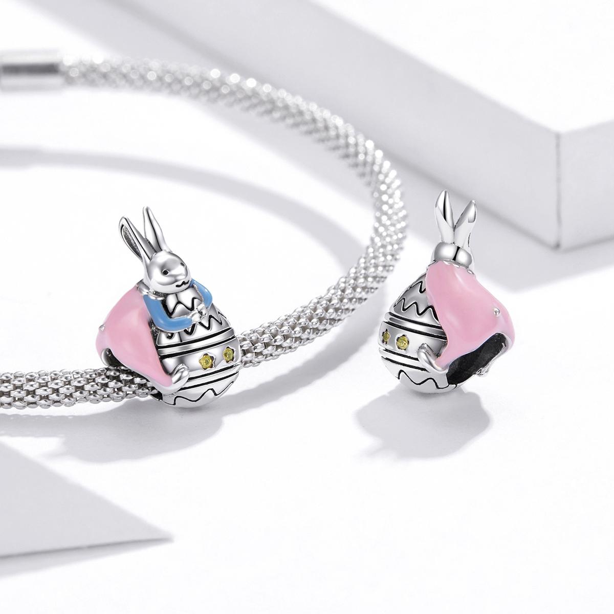 925 Sterling Silver Bunny Bead Bracelet / Necklace Accessory 7