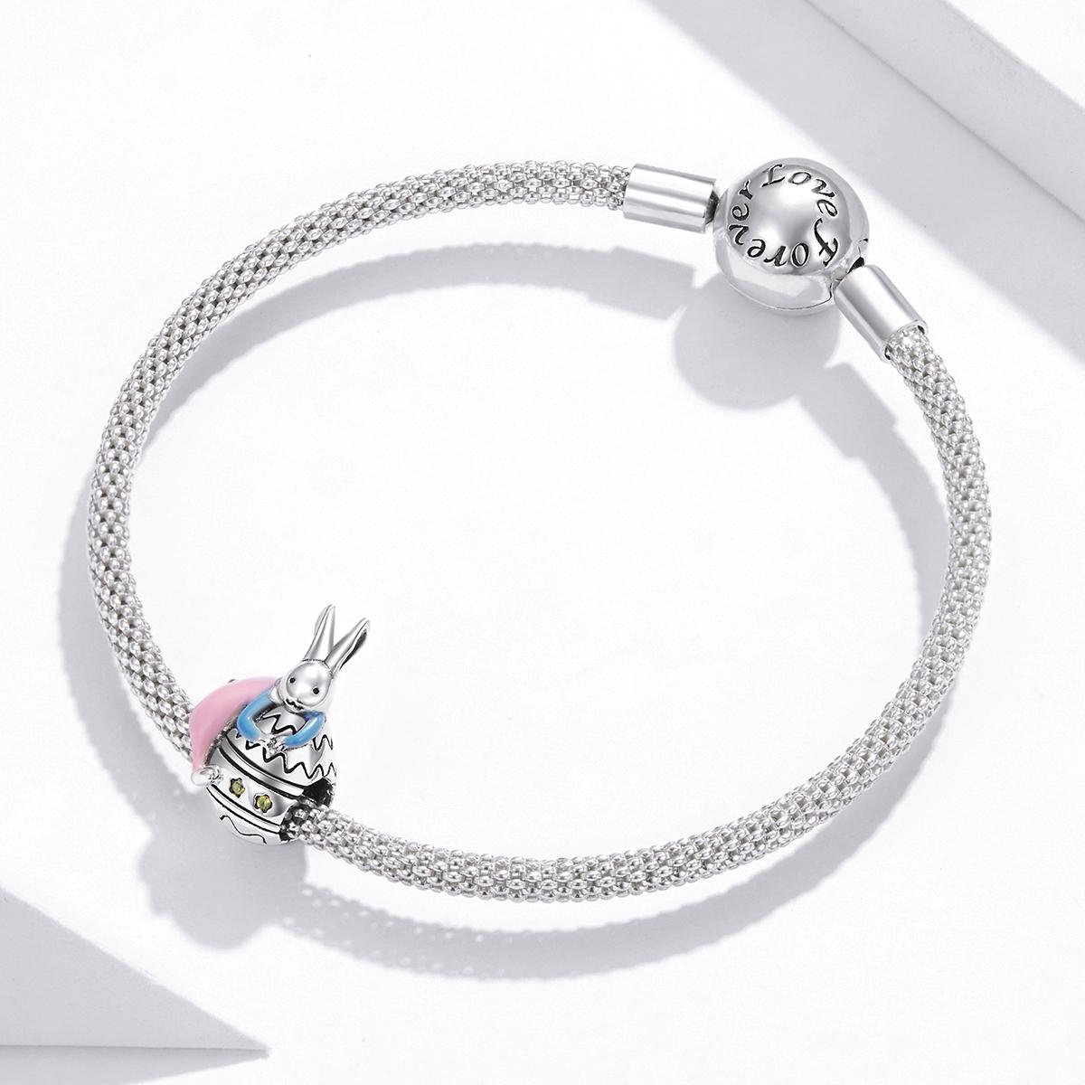 925 Sterling Silver Bunny Bead Bracelet / Necklace Accessory 8