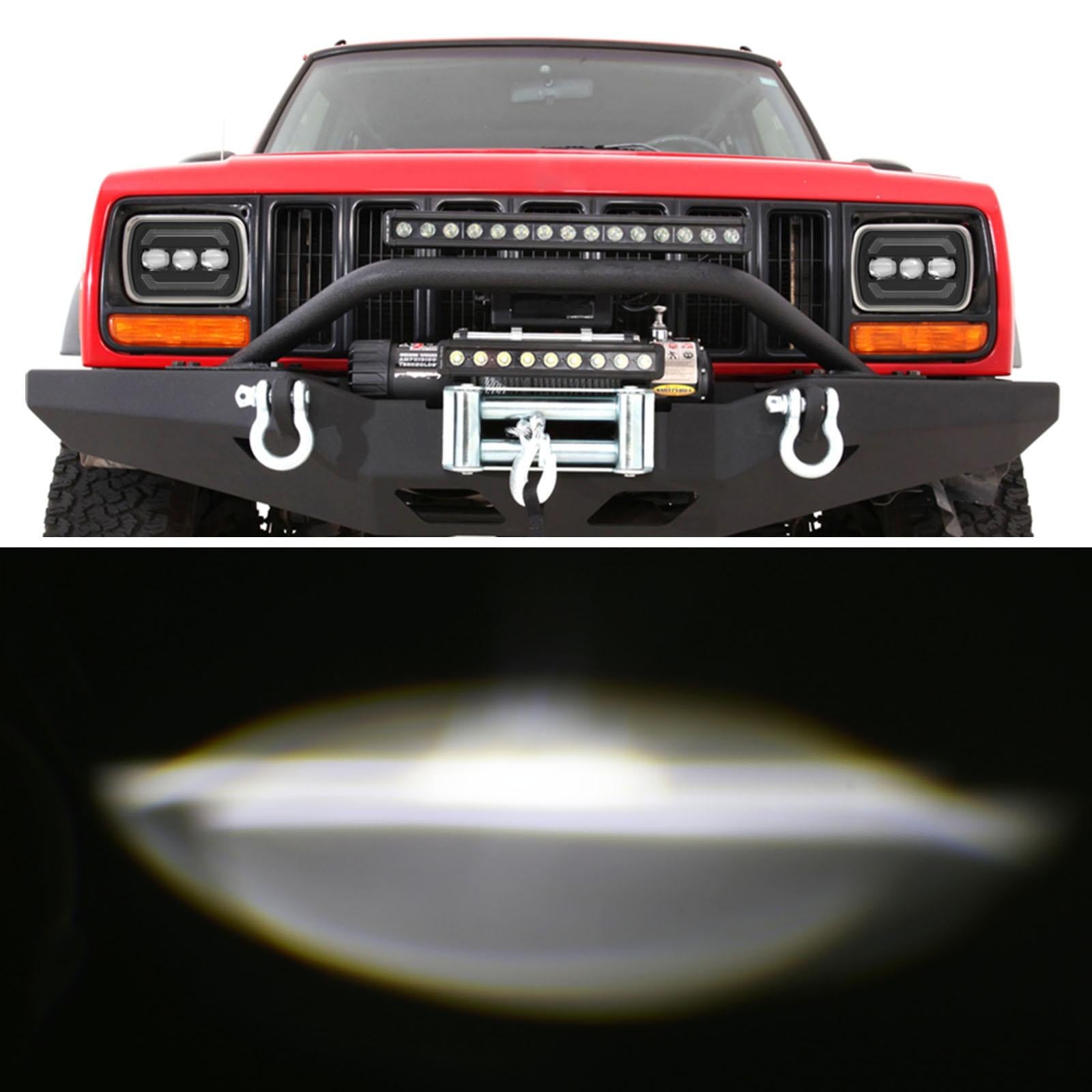 1 Pair 7 Inch Car Square Headlight Work Light 7