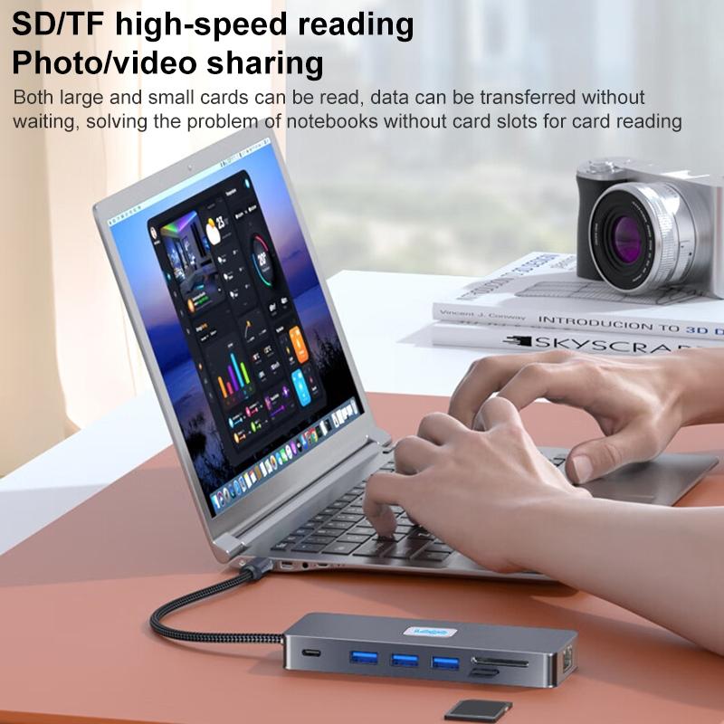 11-In-1 Type-C Docking Station With Usb Pd Sd / Tf Rj45 Vga Hdtv 3.5Mm 4