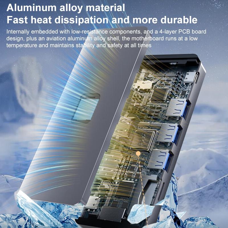 11-In-1 Type-C Docking Station With Usb Pd Sd / Tf Rj45 Vga Hdtv 3.5Mm 7