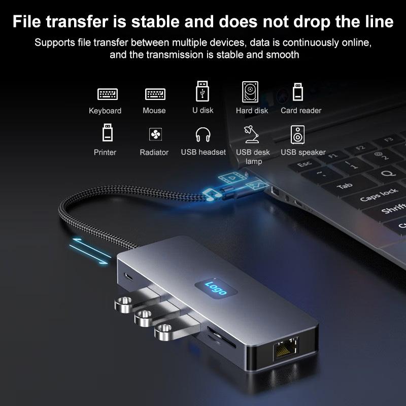 11-In-1 Type-C Docking Station With Usb Pd Sd / Tf Rj45 Vga Hdtv 3.5Mm 12
