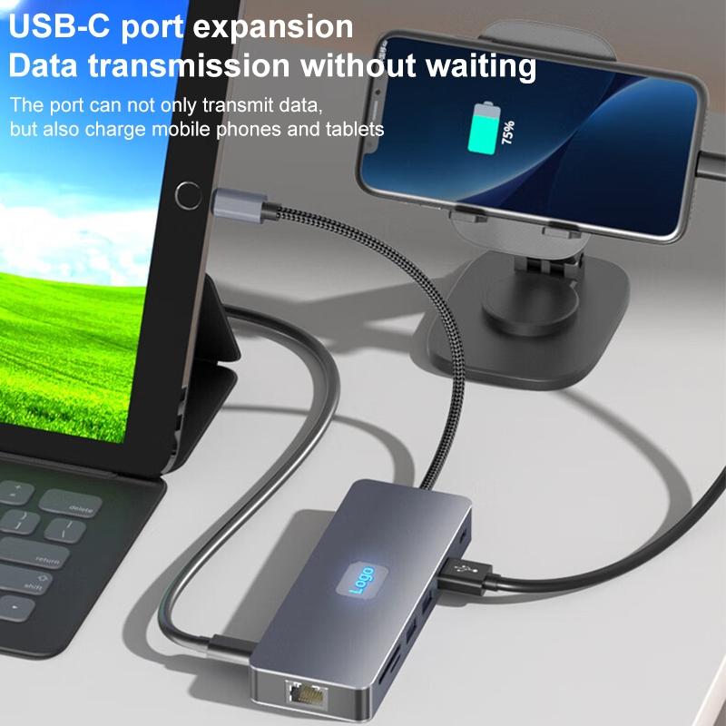 11-In-1 Type-C Docking Station With Usb Pd Sd / Tf Rj45 Vga Hdtv 3.5Mm 14