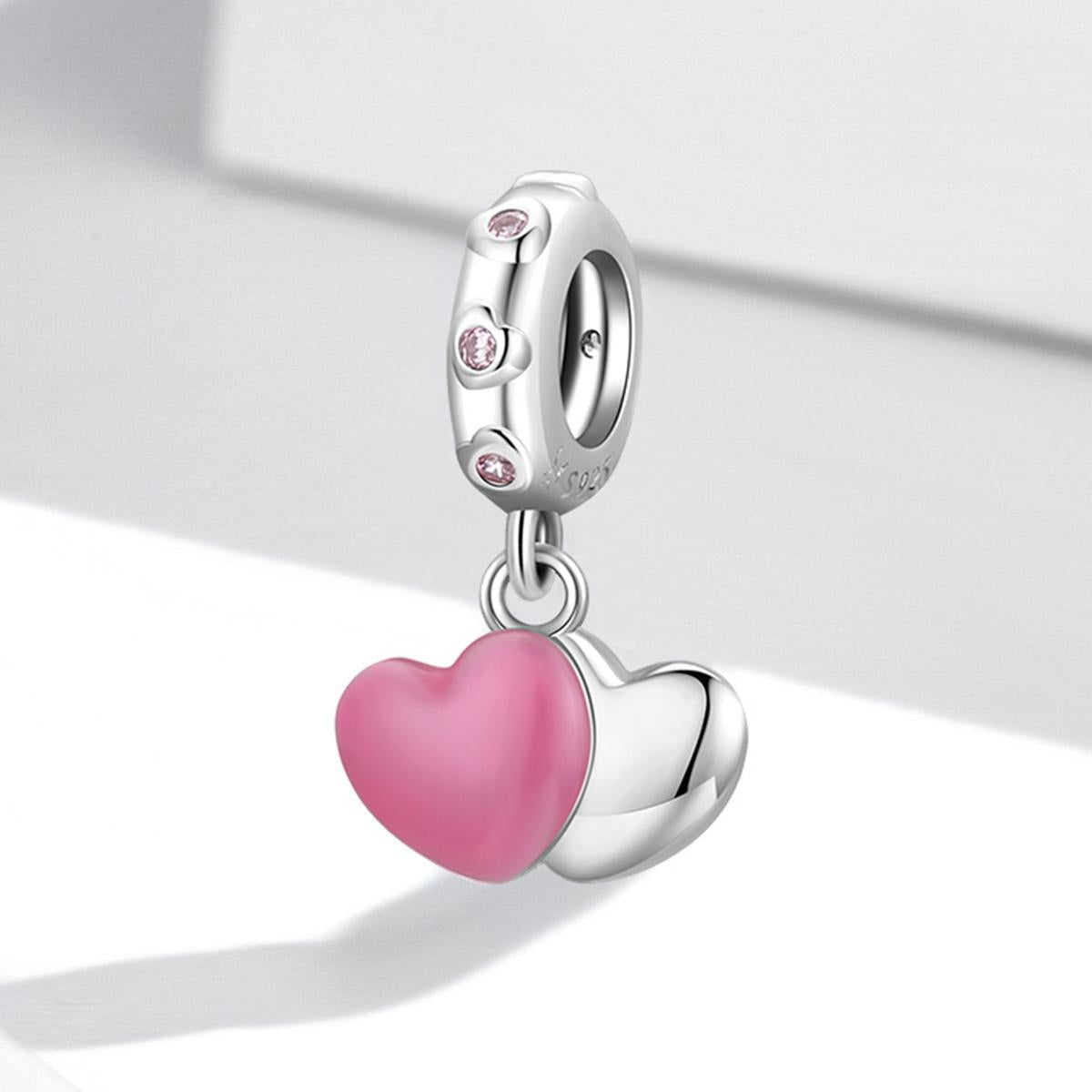 925 Sterling Silver Double Love Pendant For Bracelet Or Necklace 3