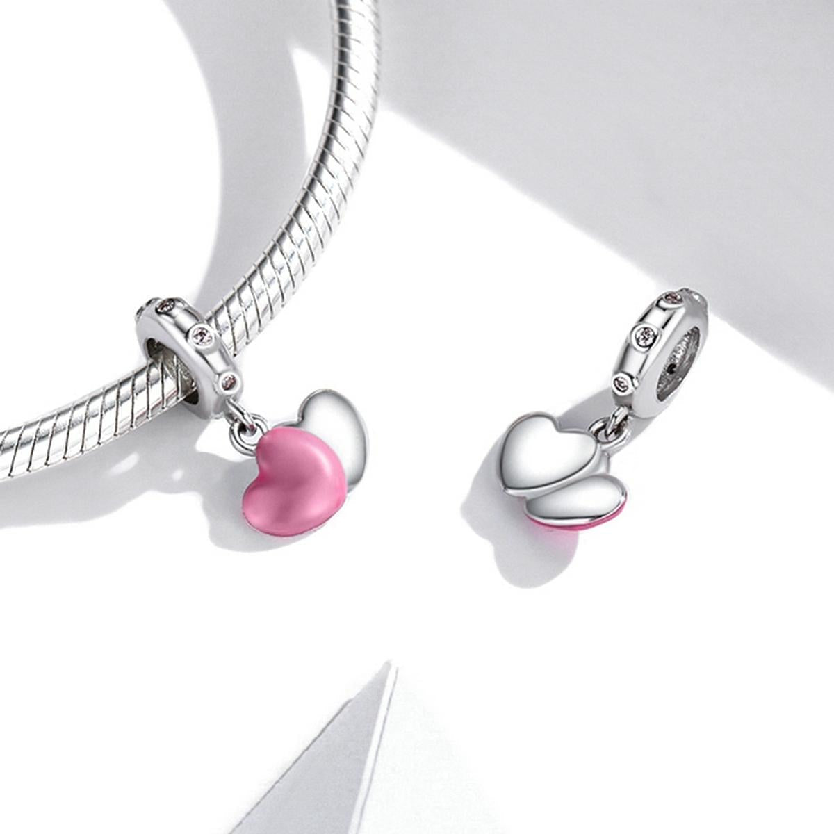 925 Sterling Silver Double Love Pendant For Bracelet Or Necklace 6