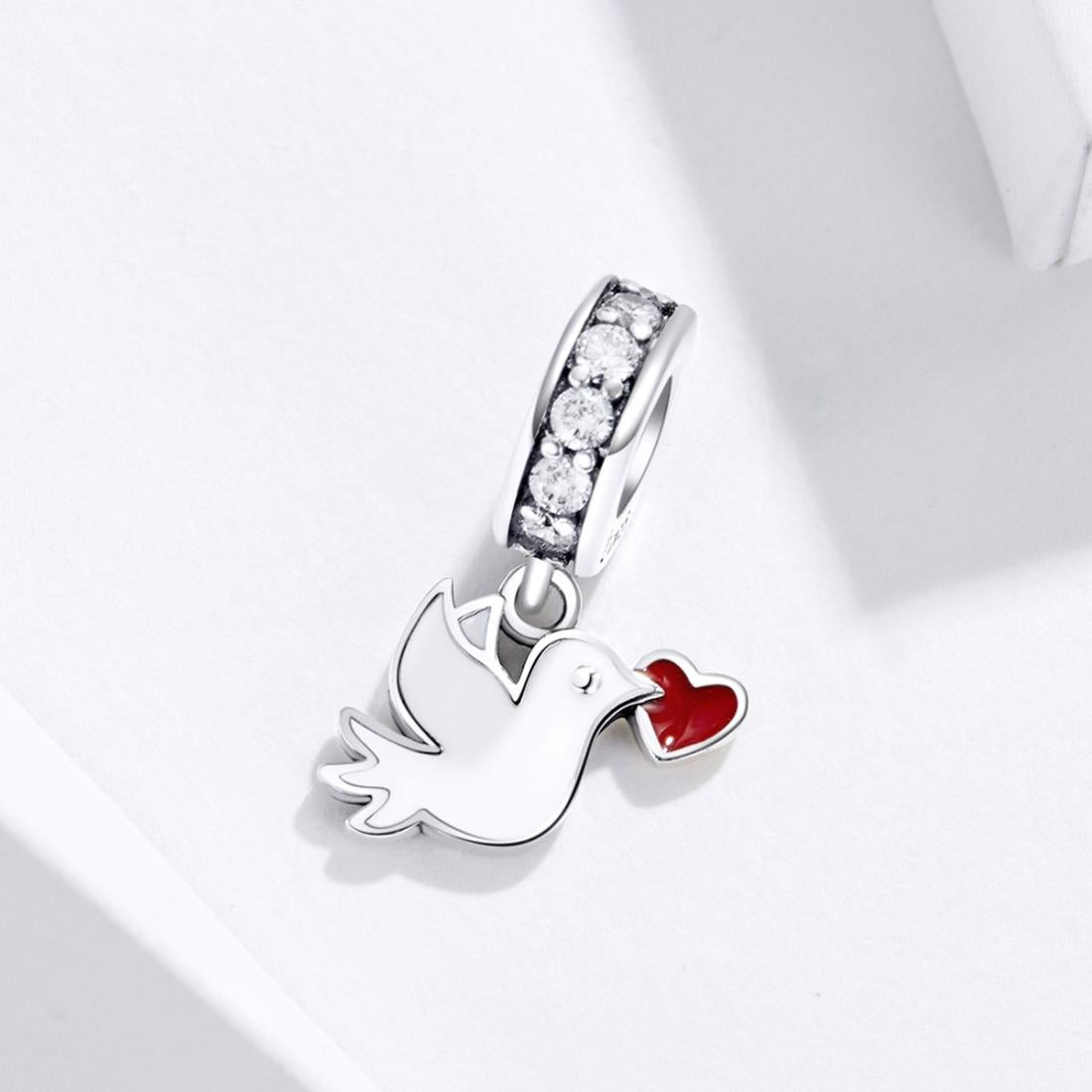 925 Sterling Silver Love Dove Pendant For Diy Bracelet Or Necklace 3