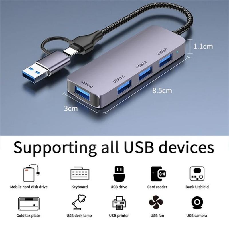 Usb + Type-C 3.0 Converter Hub For Laptop / Tablet 6