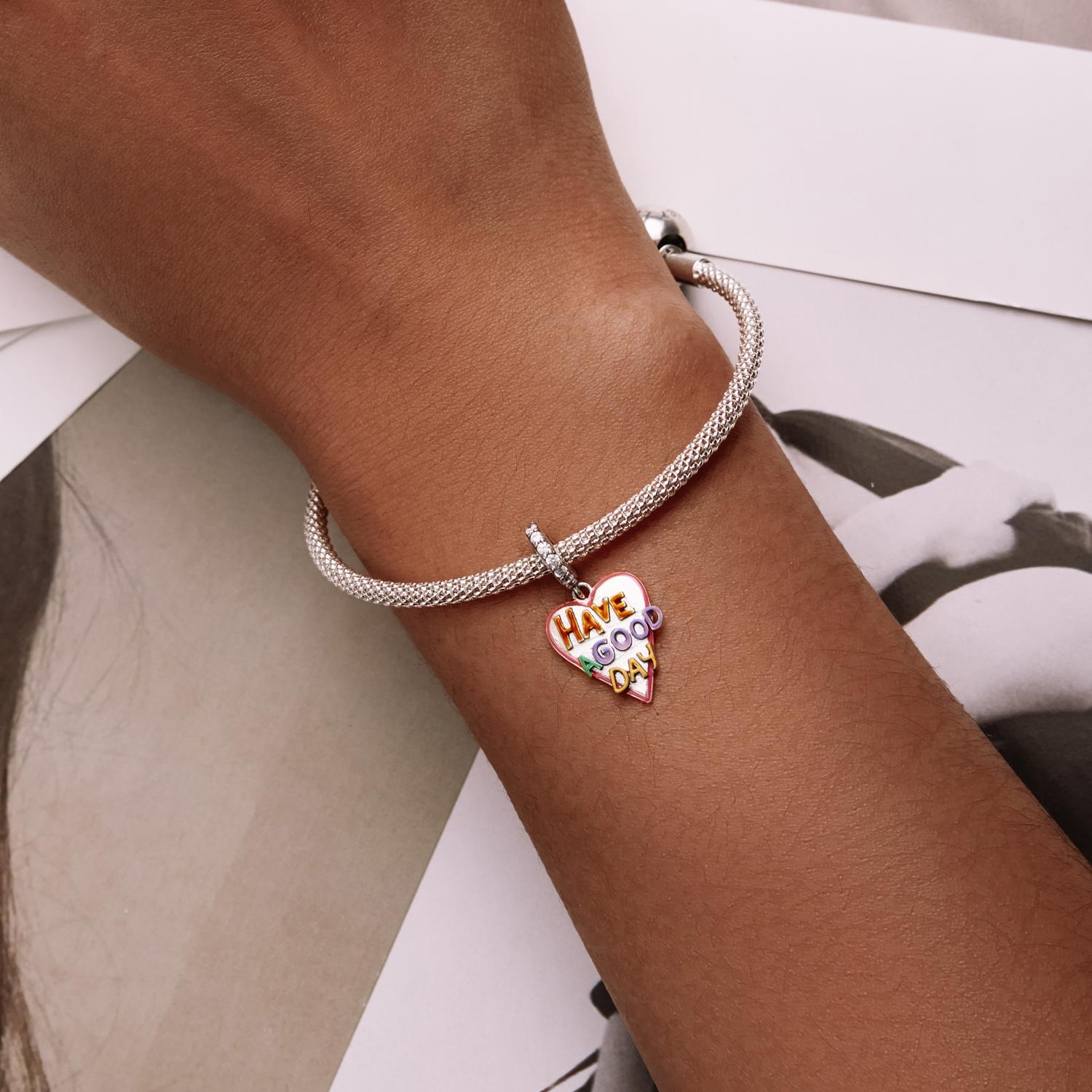925 Sterling Silver Diy Heart Pendant For Bracelet Or Necklace 8