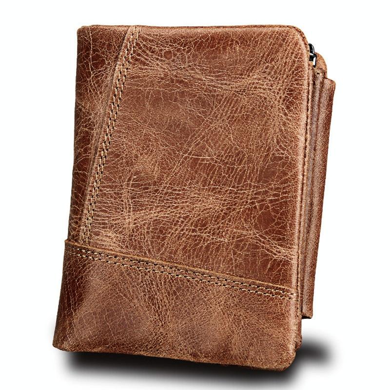 Men Taupe Leather Rfid Card Holder Wallet 5