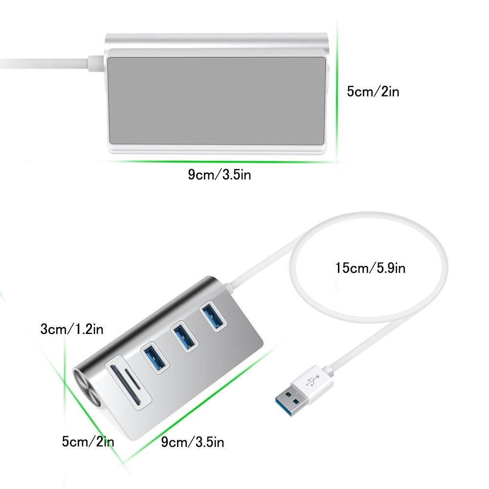 Usb3.0 Card Reader Hub Adapter With 3 Ports 3