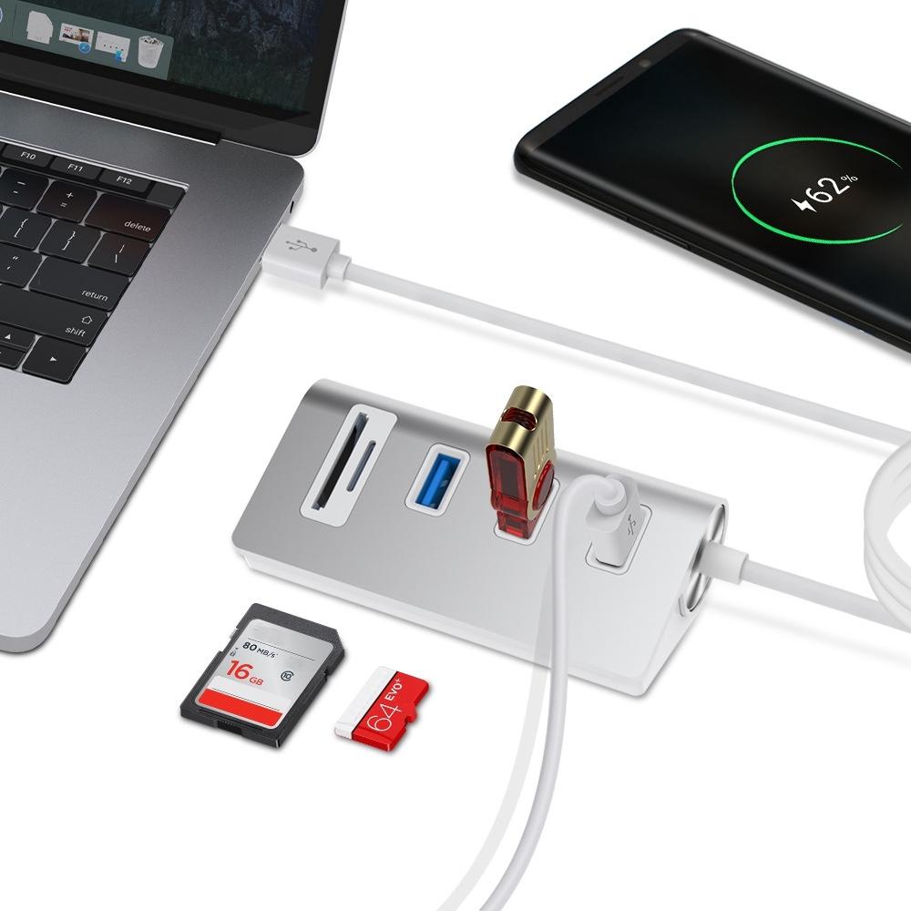 Usb3.0 Card Reader Hub Adapter With 3 Ports 6