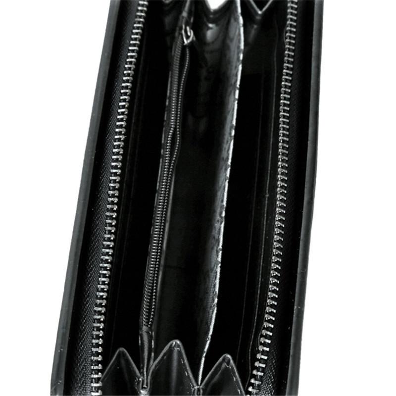 Leather Wristlet Handbag with Metal Skull Design 5