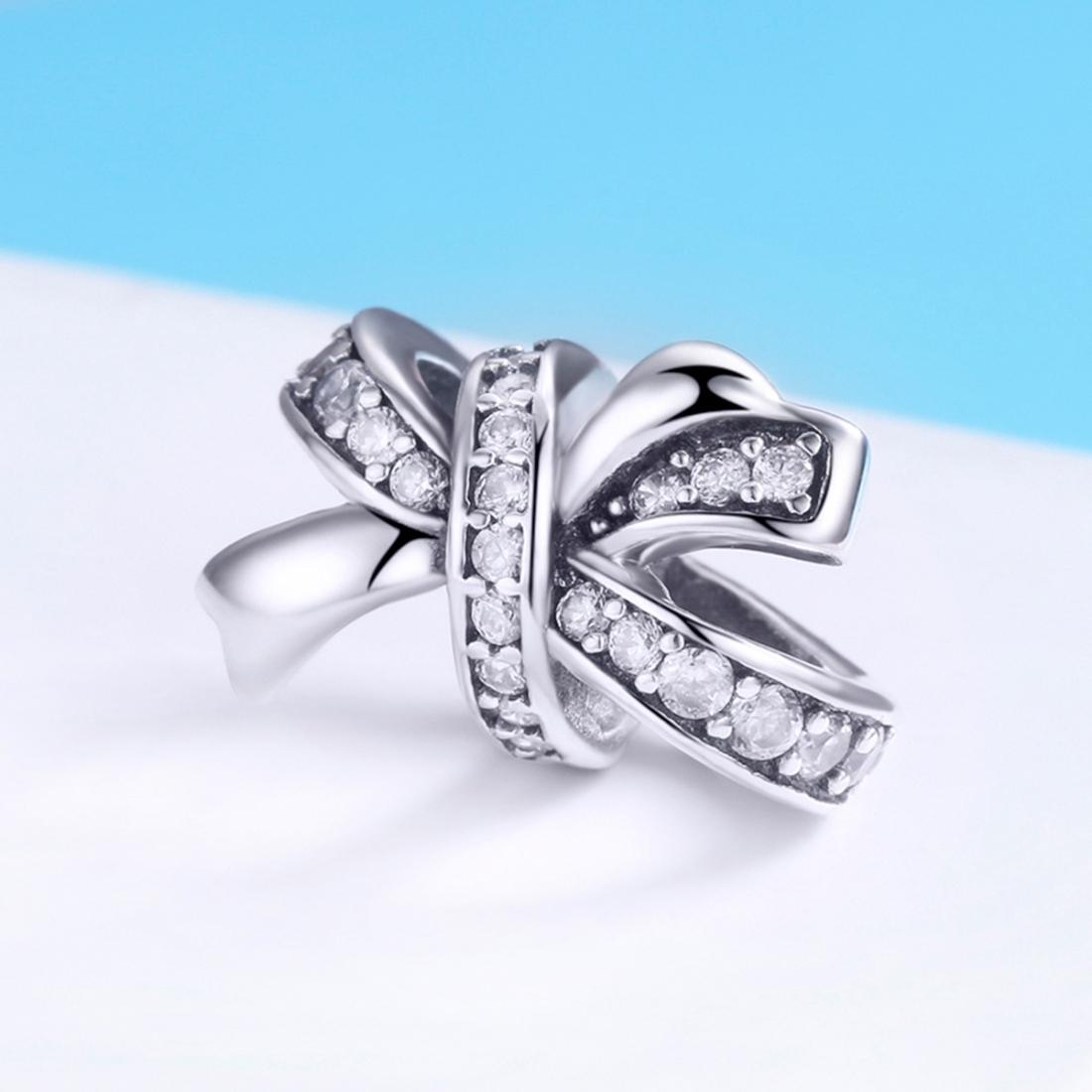 925 Sterling Silver Bow Beads For Diy Bracelets & Necklaces 3