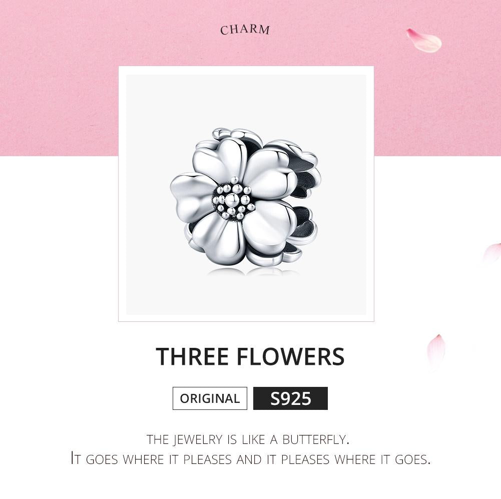 925 Sterling Silver Flower Beaded Bracelet Accessory 4