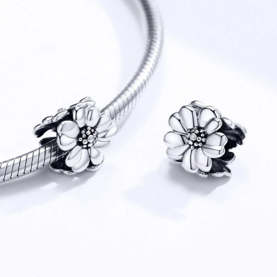 925 Sterling Silver Flower Beaded Bracelet Accessory 7