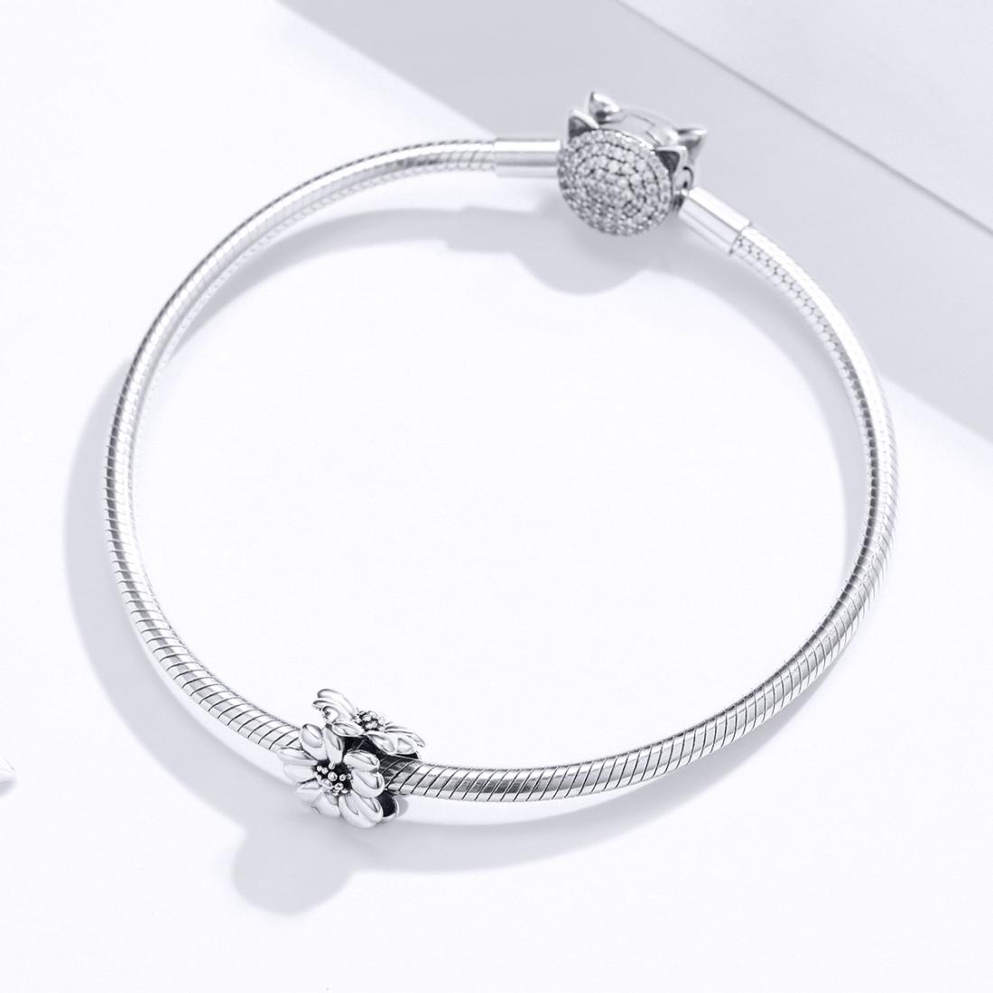 925 Sterling Silver Flower Beaded Bracelet Accessory 8